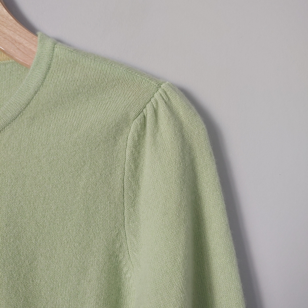 Marks & Spencer Crewneck Cashmere Cardigan Size Medium Green - Picture 15 of 16